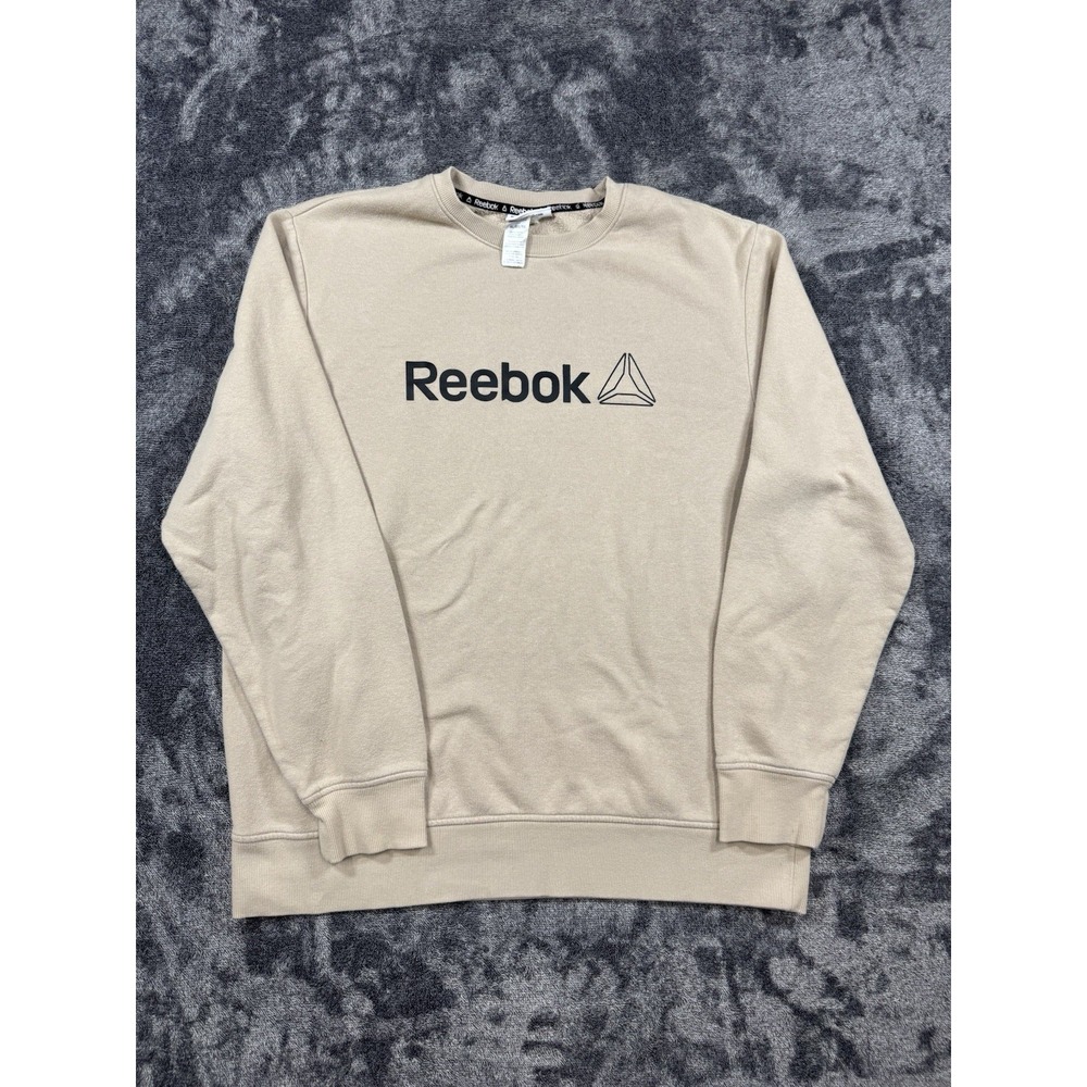Reebok Sweatshirt Mens X-Large Brown Crewneck Pullover Athletic Fleece Training